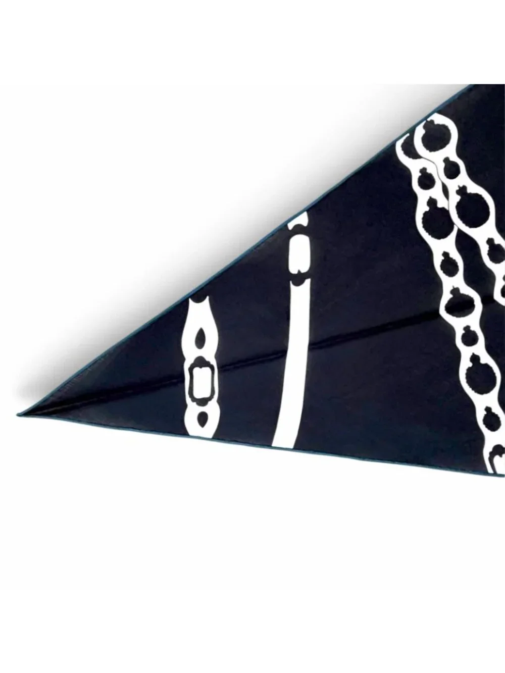 Hermes Rosange GM Royal Horse Tackle Cotton Marine Blue Turcan Diamond Scarf